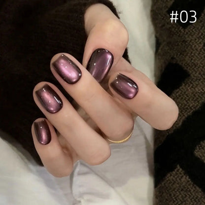 Brown Gold Cat Eye Gel Nail Polish
