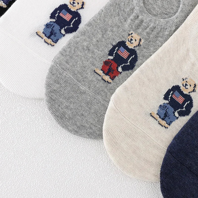 Men’s Invisible Cotton Boat Socks 5 Pairs