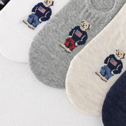 Men’s Invisible Cotton Boat Socks 5 Pairs