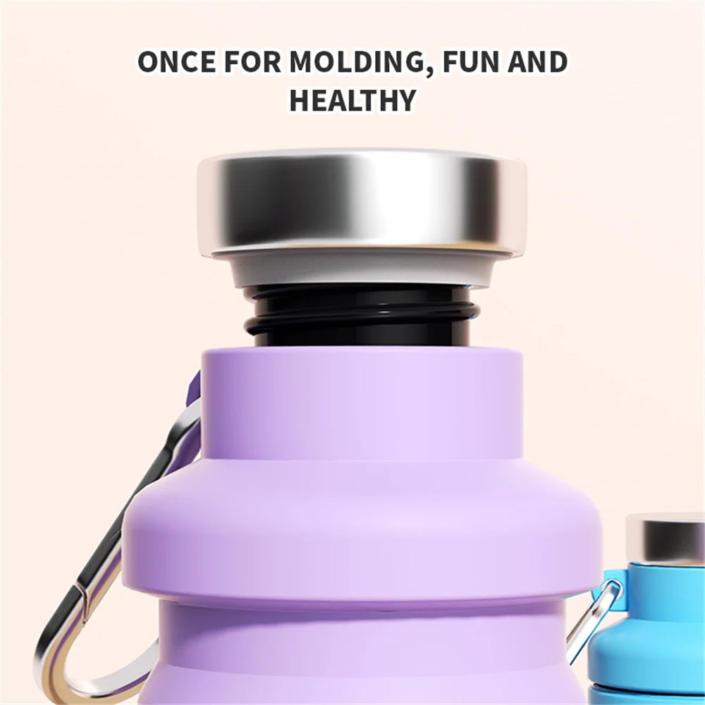 500ml Collapsible Silicone Sports Water Bottle