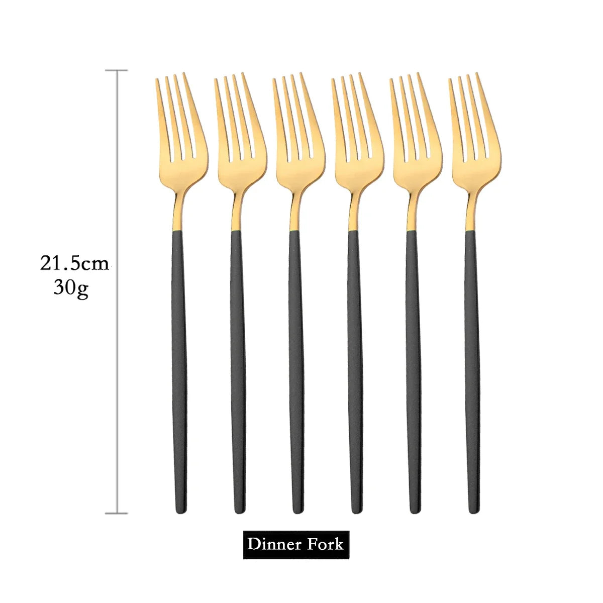 PINKTEN 6-Piece Gold Stainless Steel Dinner Fork Set