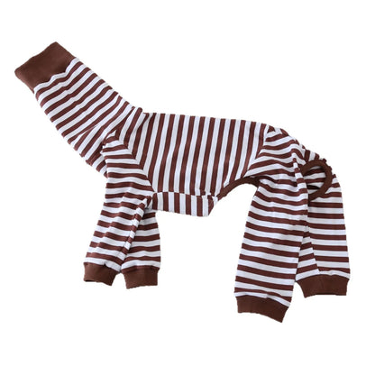 Striped Cotton Dog Pajamas for Italian Greyhounds & Whippets