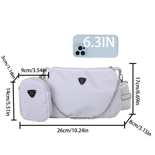 Nylon Crossbody Shoulder Bag Set