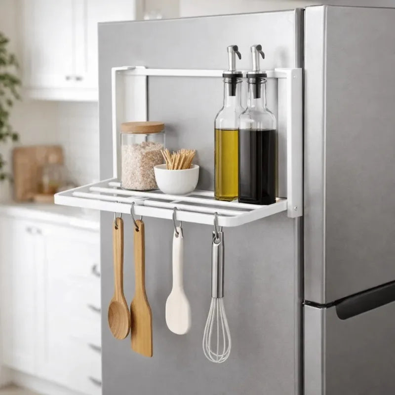 Magnetic Folding Washing Machine Side Shelf