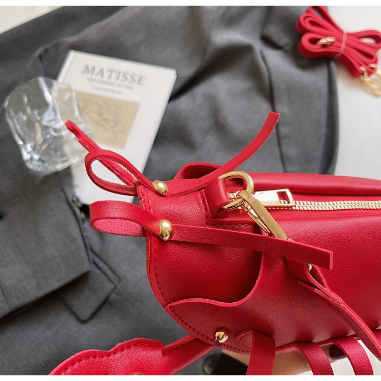 Shaped PU Leather Crossbody Bag