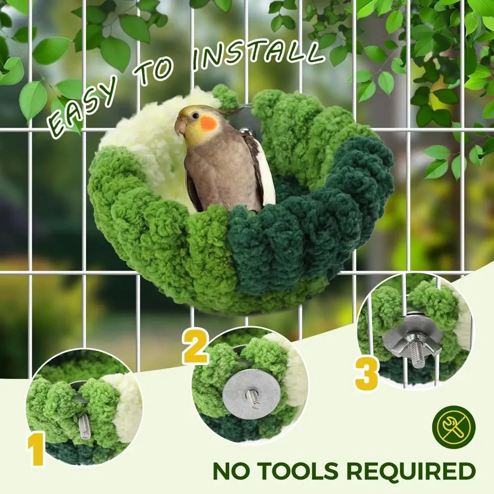 Plush Hanging Bird Nest for Cage
