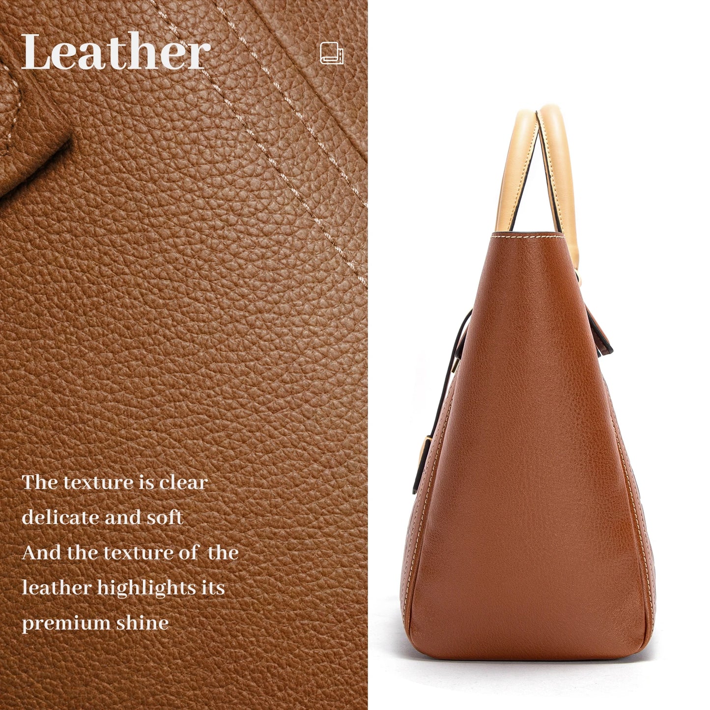 Large Capacity Embossed Tote Bag for Work, Office & Everyday Use