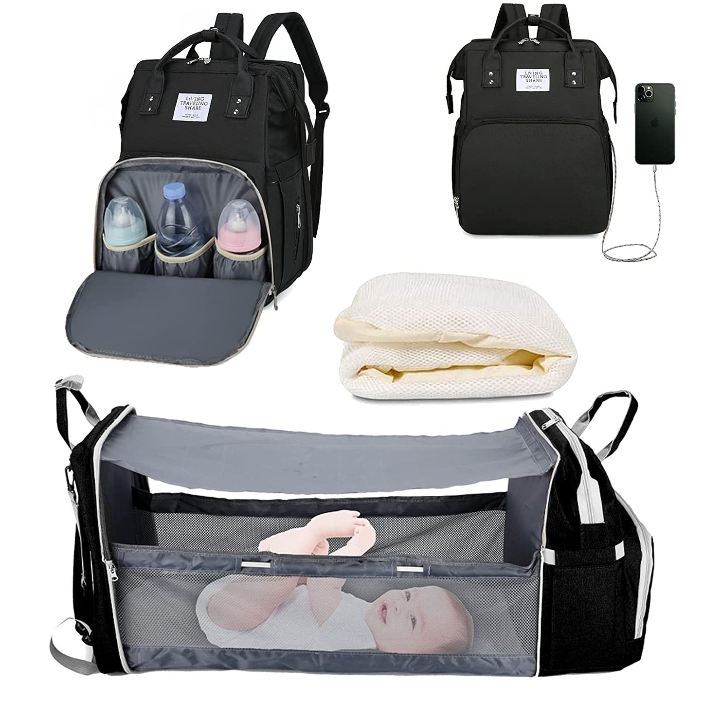 Folding Crib Diaper Bag