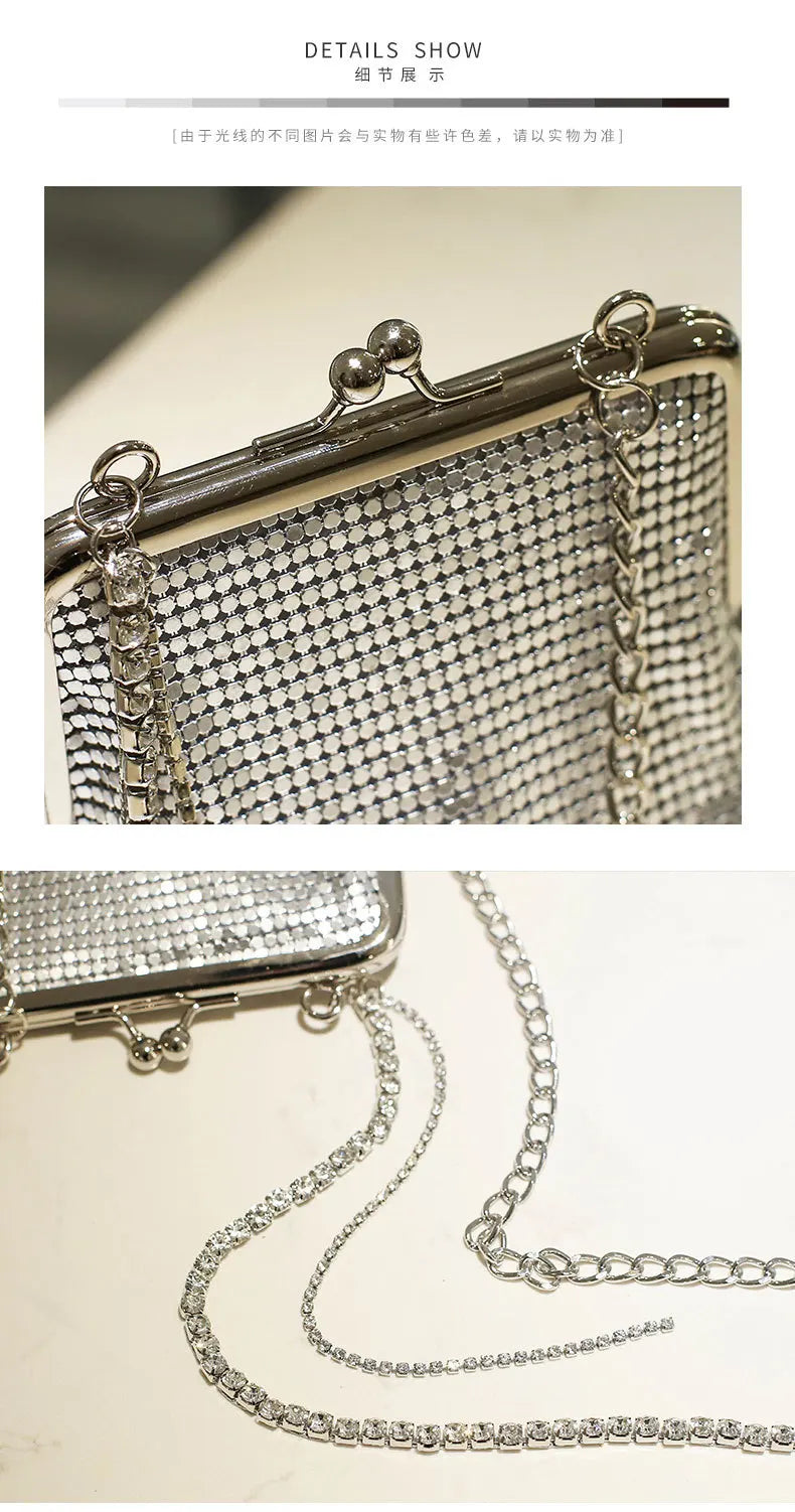 Metallic Sequin Kiss-Lock Bag