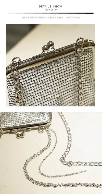 Metallic Sequin Kiss-Lock Bag