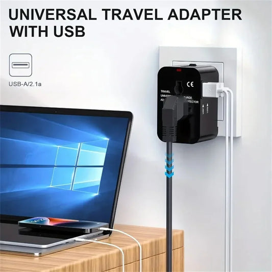 Universal Travel Power Adapter with Dual USB Ports
