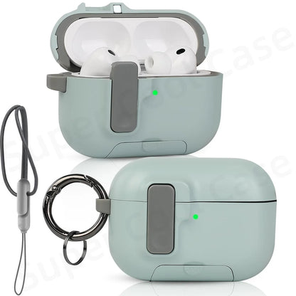 AirPods Pro 3 Protective Case with Secure Lock, Phone Stand & Lanyard
