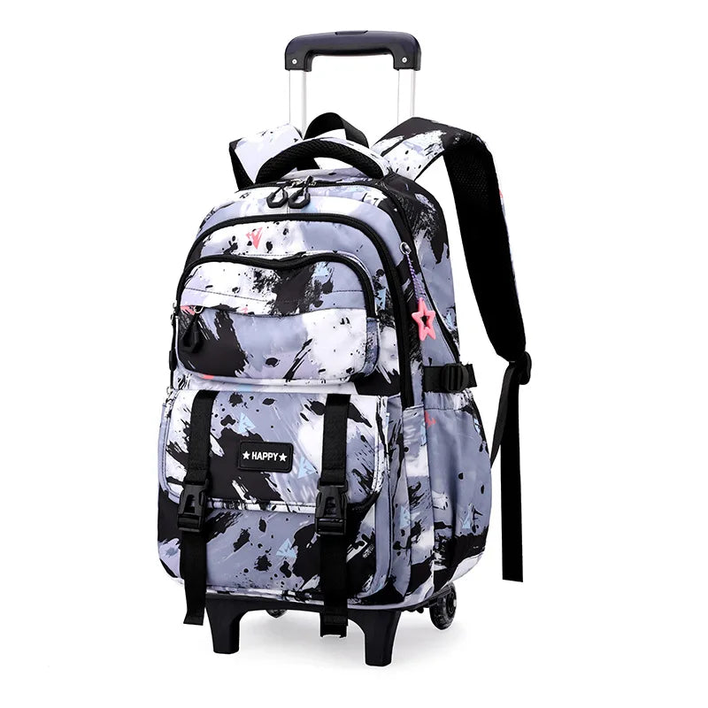Girls Rolling School Backpack with Wheels