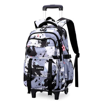 Girls Rolling School Backpack with Wheels