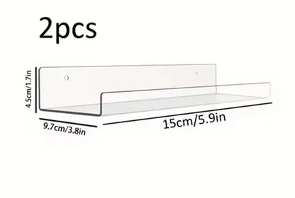 Clear Acrylic Floating Wall Shelf Set
