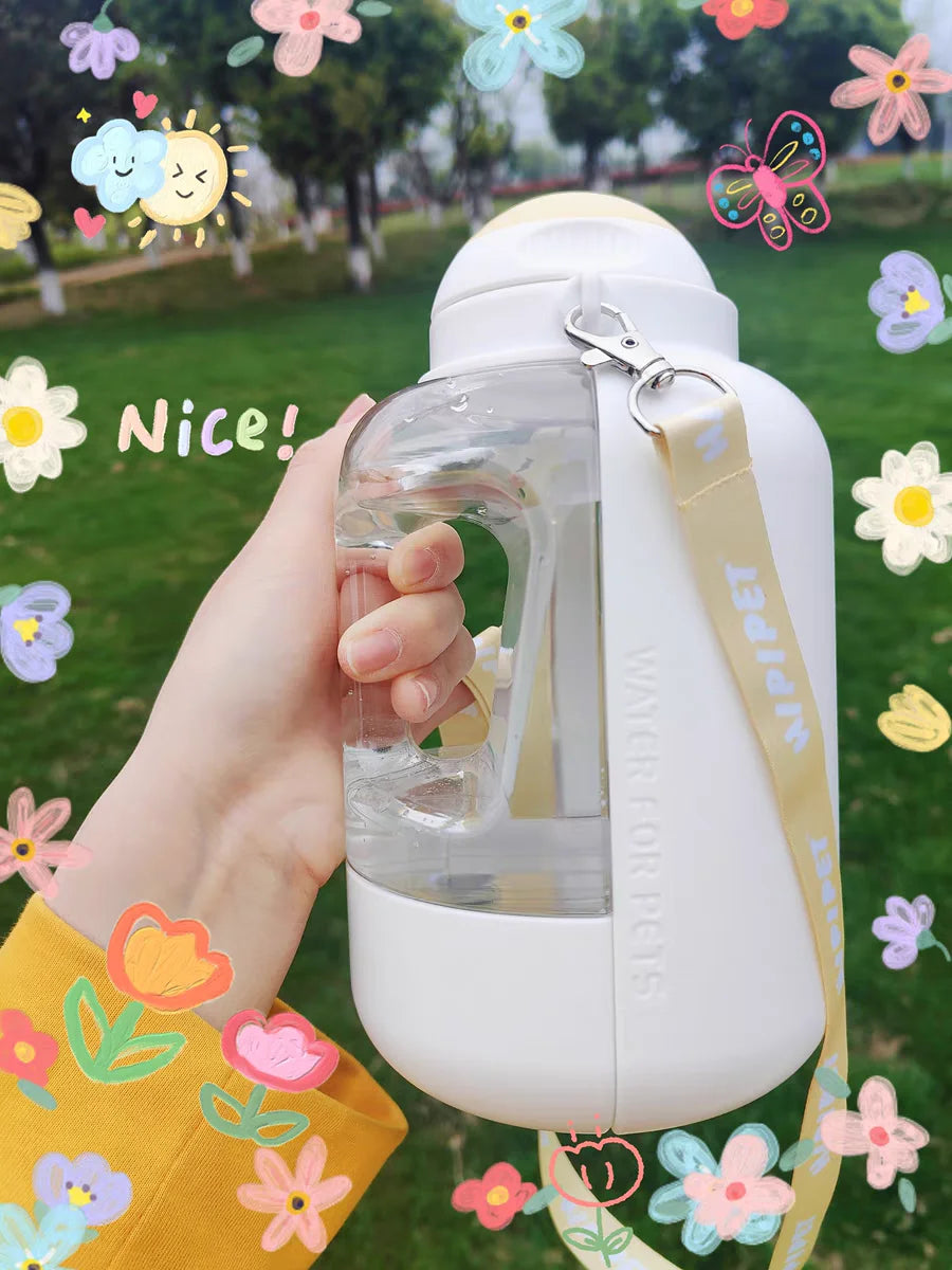 2-in-1 Portable Dog Water Bottle & Food Container
