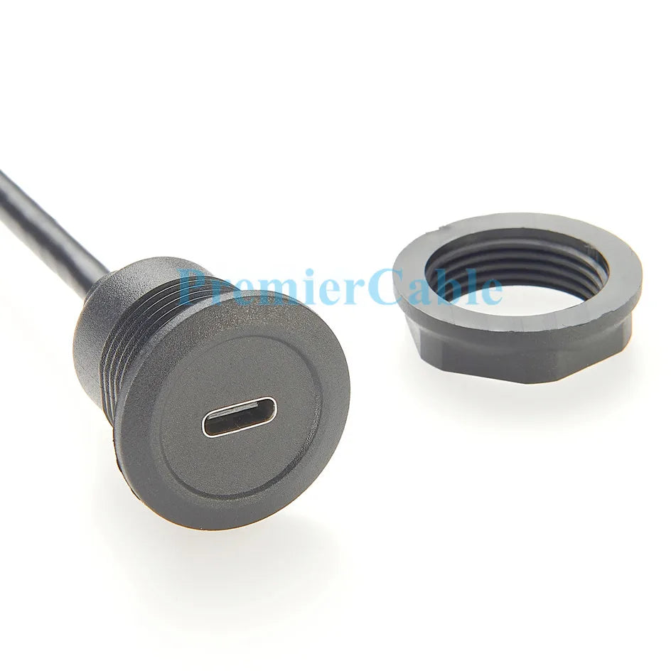 USB 3.1 Type-C Panel Mount Extension Cable – 10Gbps