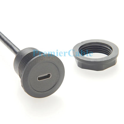 USB 3.1 Type-C Panel Mount Extension Cable – 10Gbps