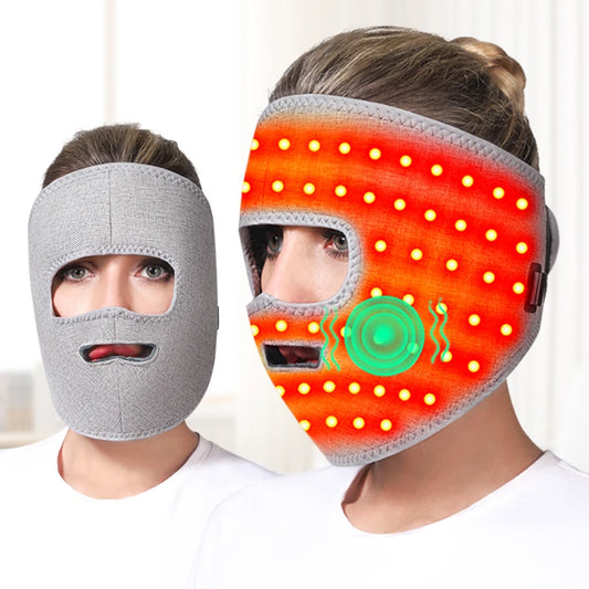 Electric Heated Red Light Facial Massager Mask