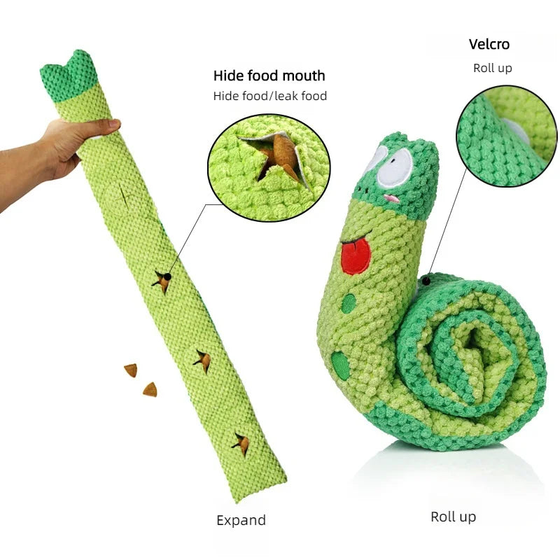 Interactive Snail Dog Puzzle Feeder Toy