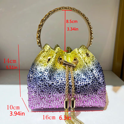 Luxury Rhinestone Bucket Evening Bag