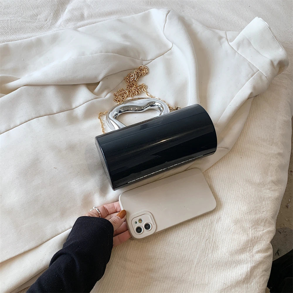 Golden Cylinder Evening Clutch