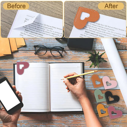 Leather Love Shaped Bookmarks