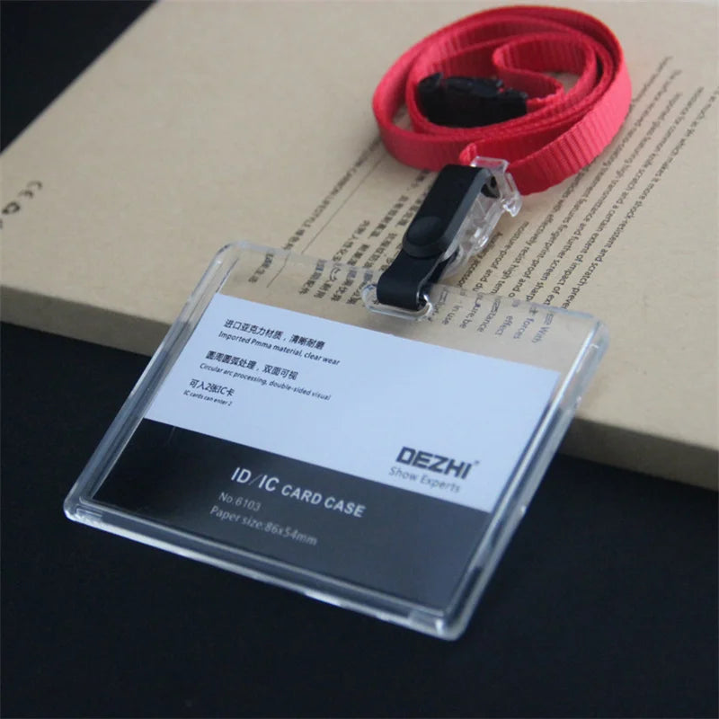 Retractable ID Badge Holder with Card Sleeve