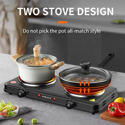 2000W Multi Functional Home Kitchen Dual Pot Electric Stove