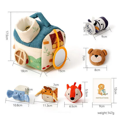 Montessori Plush Farm House & Animal Play Set