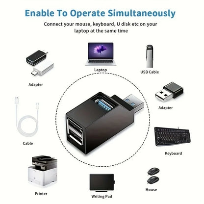 USB 3.0 Mini Hub Adapter – 3-Port Expansion