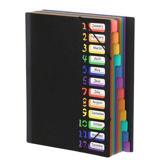 A4 Expandable 12-Compartment File Folder