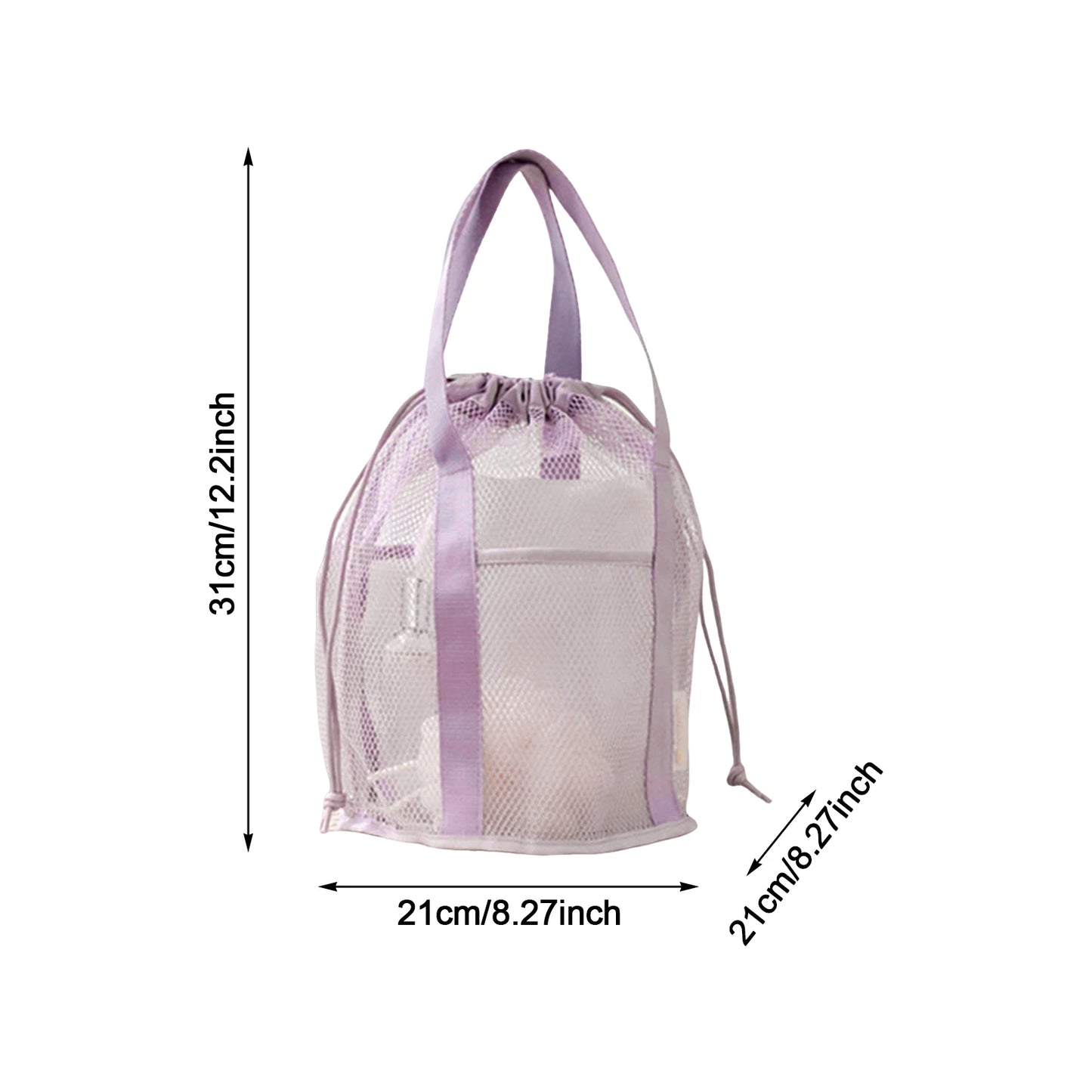 Foldable Drawstring Mesh Toiletry Storage Bag