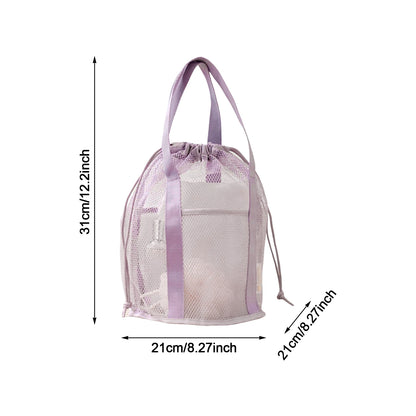 Foldable Drawstring Mesh Toiletry Storage Bag