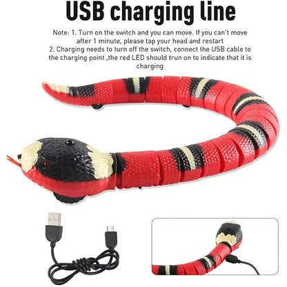 Interactive USB Rechargeable Smart Snake Cat Toy