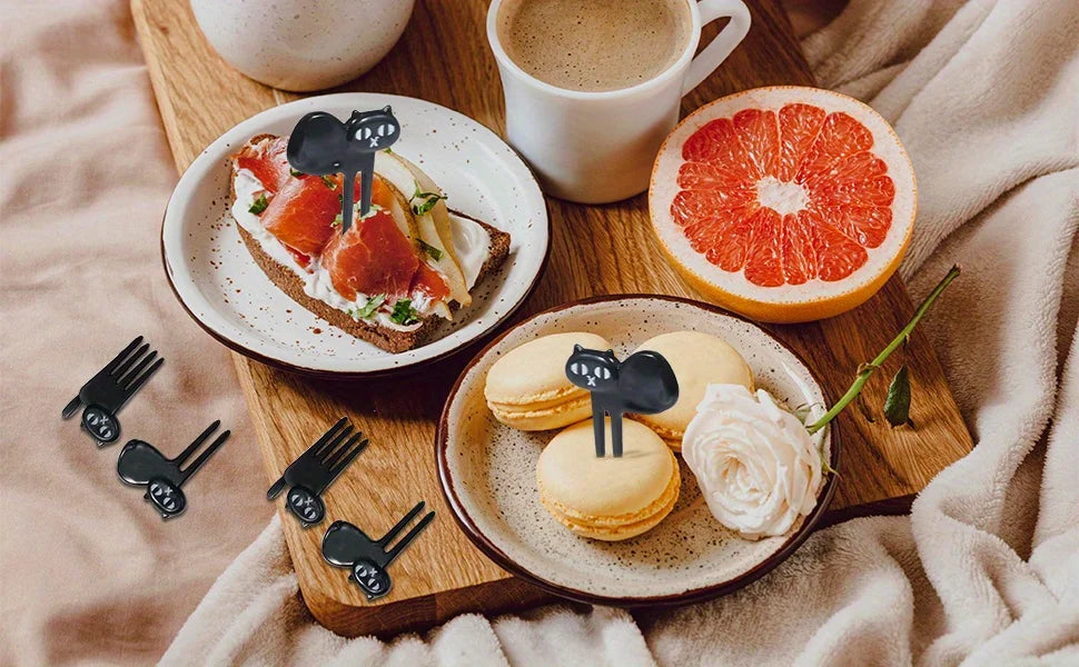 Black Cat Dessert Fork Set