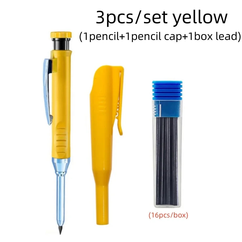 Deep Hole Carpenter Mechanical Pencil Set with 16 Refills
