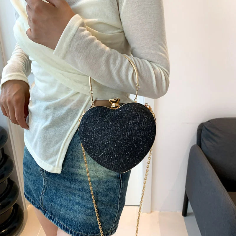 Heart Shape Evening Crossbody Bag
