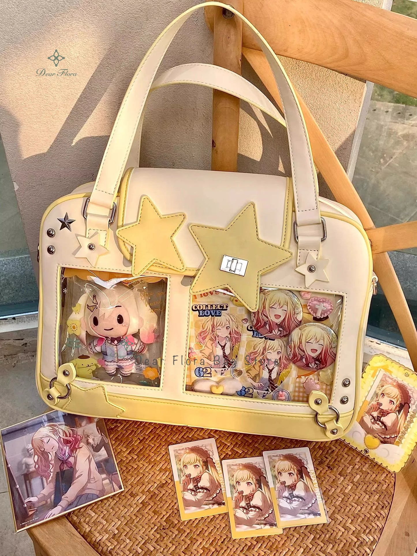 Transparent DIY Ita Shoulder Bag for Pins & Collectibles