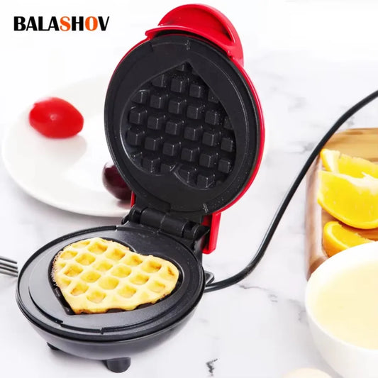 Compact Electric Heart-Shaped Waffle Maker