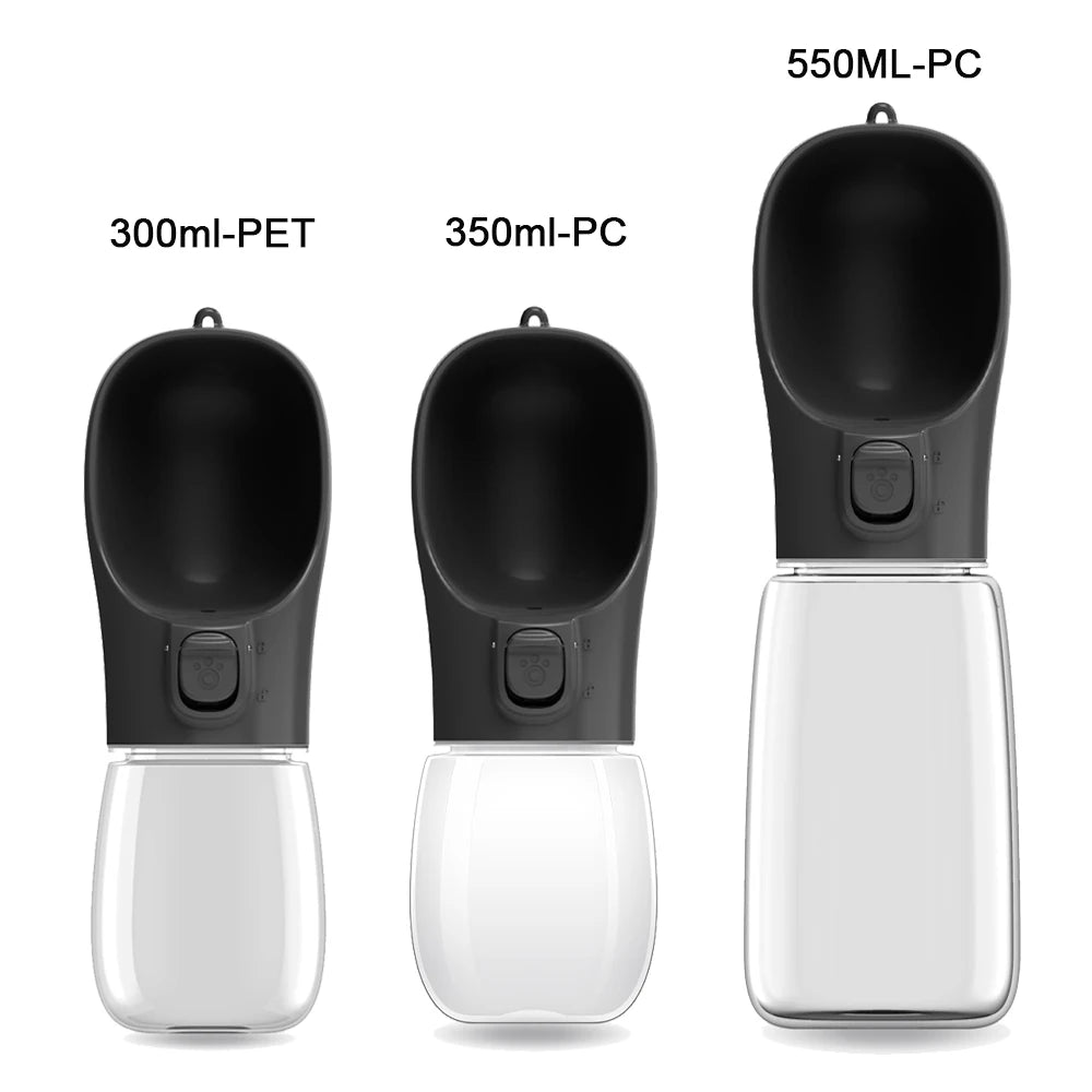 Leak-Proof Pet Water Bottle with Built-In Bowl