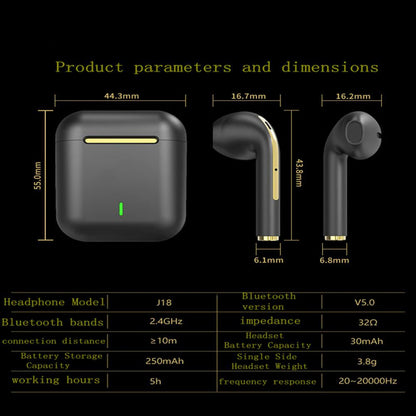 J18 TWS Wireless Bluetooth Earbuds