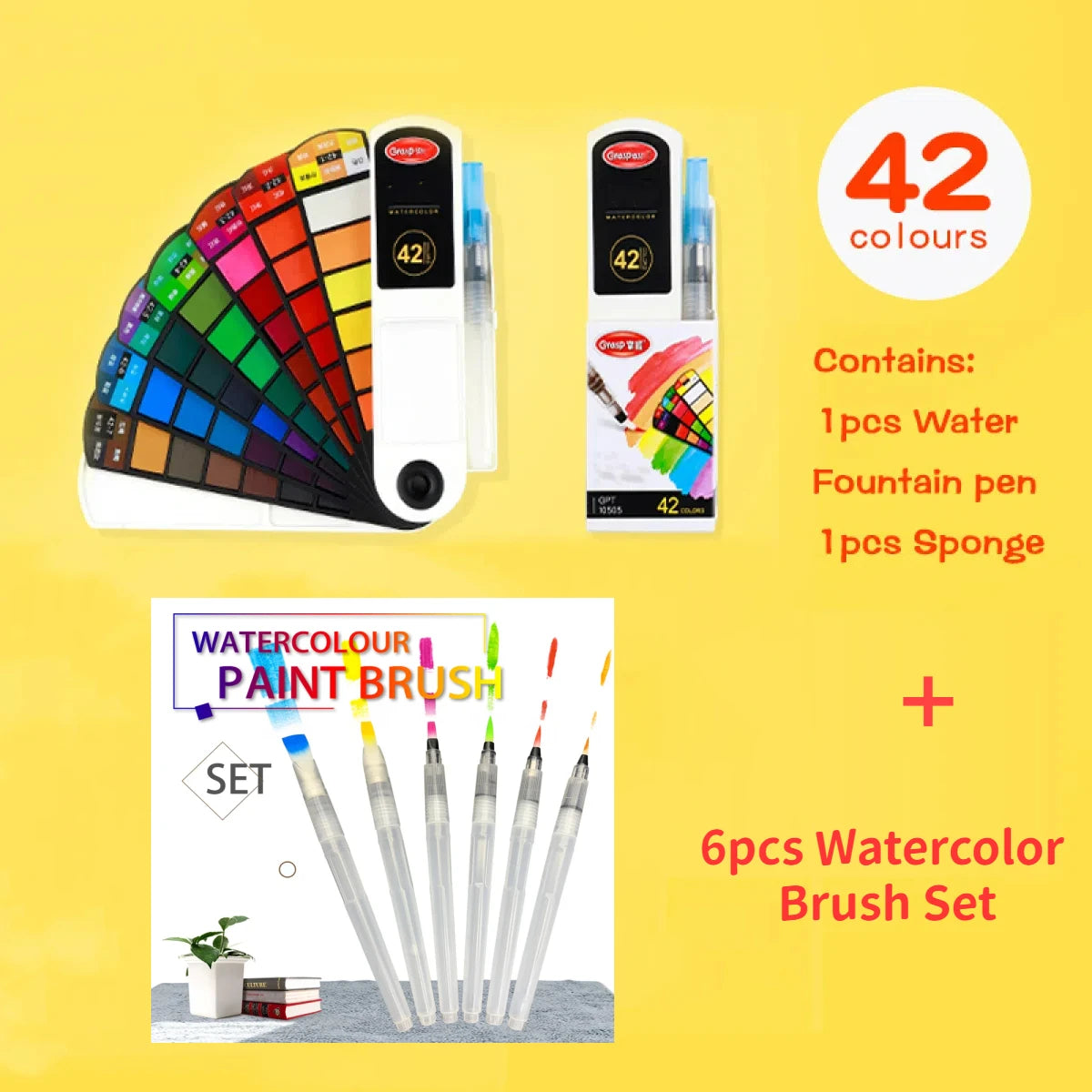 Portable Watercolour Paint Set with Folding Palette