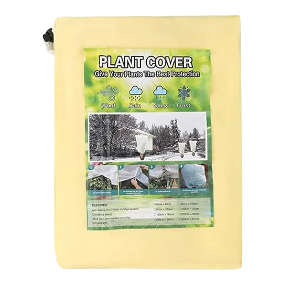 Breathable Winter Plant Protection Cover with Zipper & Drawstring