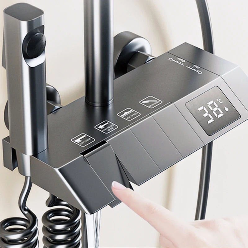 Digital LED Rainfall Shower System with Hand Shower