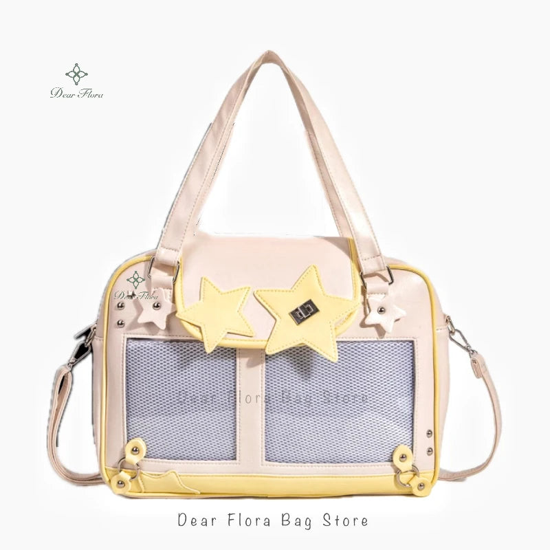 Transparent DIY Ita Shoulder Bag for Pins & Collectibles