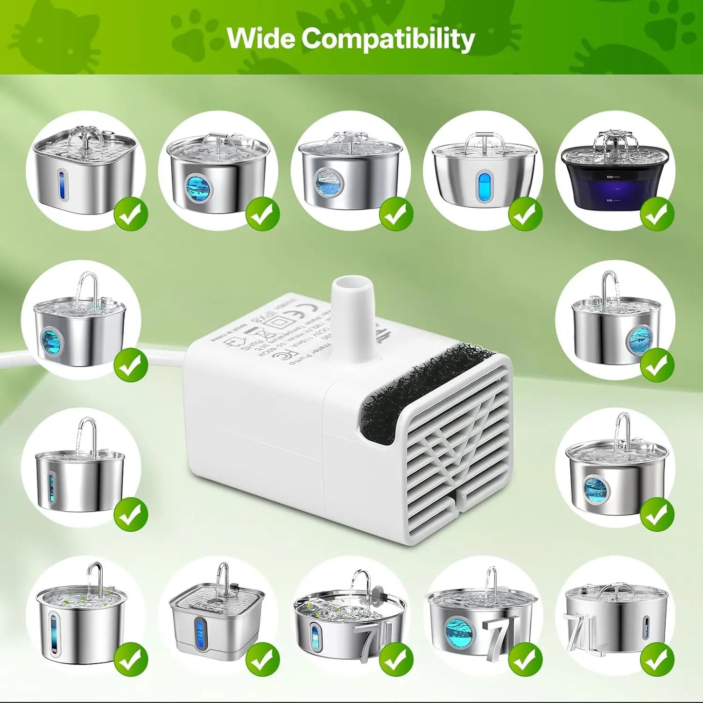 JY-830 Ultra Quiet Cat Water Fountain Replacement Pump
