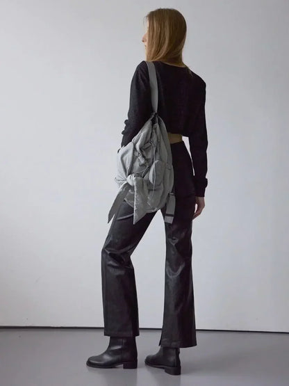 Minimalist Nylon Shoulder Tote Bag