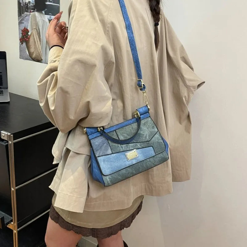 Minimalist Leather Crossbody Tote Bag