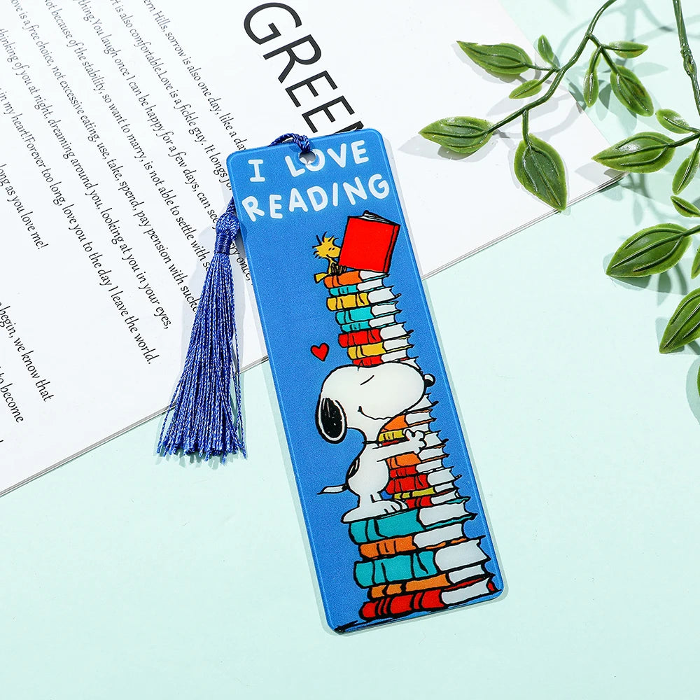 Cute Snoopy Acrylic Bookmark with Tassel